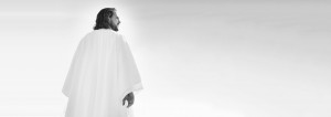 イエス・キリストが右を見てる黒白の写真
